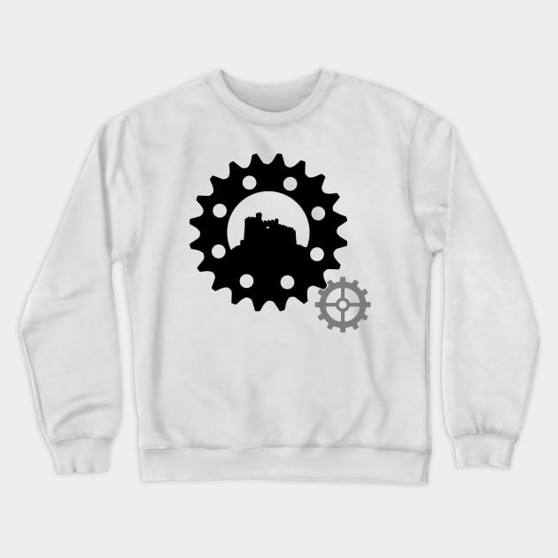 Steam Punk 'The Builders' Cog and Castle Design Crewneck Sweatshirt by PitstopHead